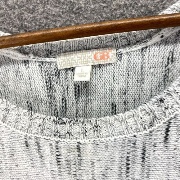 GB Poncho Sweater Women L Large Gray Short Sleeve Fringe Round Neck Casual - Picture 5 of 9